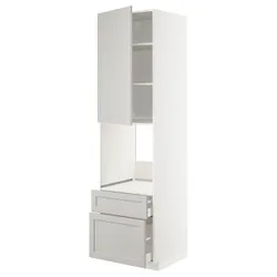 IKEA METOD / MAXIMERA(794.643.08) in sz n pie dr / 2fr / śre / w szu, білий/Lerhyttan світло-сірий