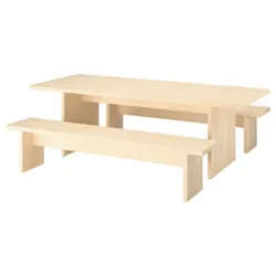 IKEA BERGSHYTTAN / BERGSHYTTAN(796.083.97) Таблиця та 2 лавки, Вплив ефекту берези/фарбування ефекту берези