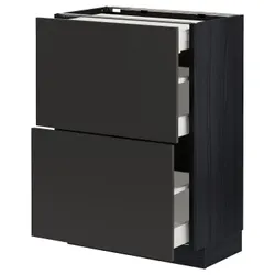 IKEA METOD / MAXIMERA(594.979.70) Шафа з 2 фасадами/3 ящиками, чорний/Nickebo матовий антрацит