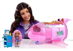 BARBIE EXTRA FLY РОЗКІШНА ЛЯЛЬКА ЛІТАК + міні-лялька Барбі в комплекті HPF72