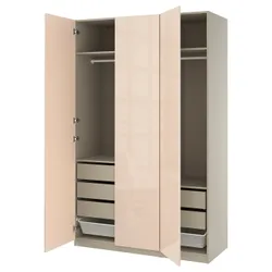 IKEA PAX / FARDAL(095.908.62) Комбінація гардеробу, Сірий -коре/світло -помаранчевий блиск