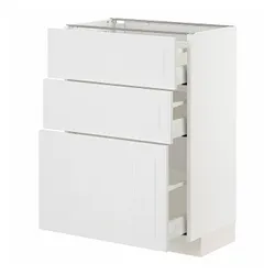 IKEA METOD / MAXIMERA(394.095.16) тумба стояча з 3 ящиками, білий / Stensund білий