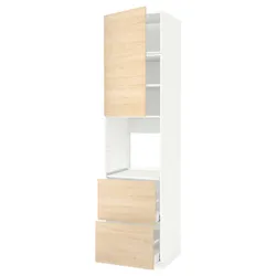 IKEA METOD / MAXIMERA(694.687.12) верхня висота / двері / 2-й ряд, білий/Askersund світлий попелястий малюнок