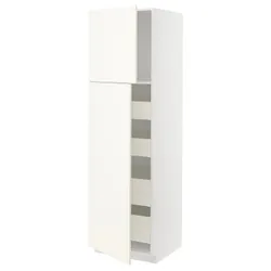 IKEA METOD / MAXIMERA(295.074.28) висока шафа на 2 двері/4 ящика, білий/Вальстена білий