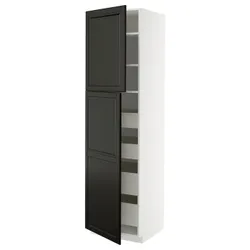 IKEA METOD / MAXIMERA(995.791.05) Кабінет 2 -ї двері/4SZUFL, Biały/Bodbyn Black