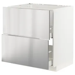 IKEA METOD / MAXIMERA (193.298.70) 2 шт + 2 шт / 2 шт, білий / Vårsta нержавіюча сталь