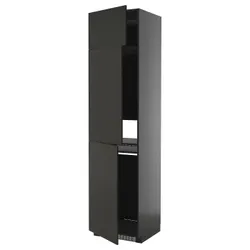 IKEA METOD(295.871.37) високий холодильник/морозильна камера/3-дверна шафа, чорно-сірий/Nickebo матовий антрацит