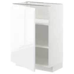 IKEA METOD (194.673.19) шафа ст/пол, білий / Voxtorp глянцевий / білий