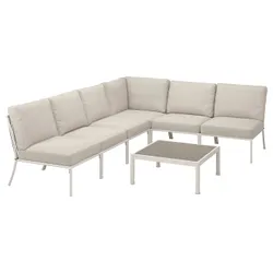 IKEA SEGERÖN(895.776.92) 5 осіб, назовні, білий/бежевий/frösön/duvholmen бежевий