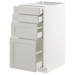 IKEA METOD / MAXIMERA(992.744.11) 4-дверний / 4-місний, білий / Lerhyttan світло-сірий