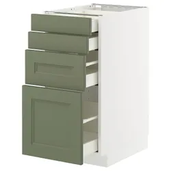 IKEA METOD / MAXIMERA(795.180.90) Вона st 4fr/4szu, Biały/axstad gria -green