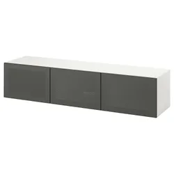 IKEA BESTÅ(495.751.62) Тумба під ТВ з дверцятами, білий/Mörtviken темно-сірий