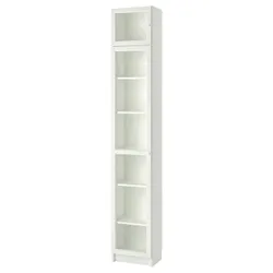 IKEA BILLY / OXBERG(292.874.45) стійка, білий / скло