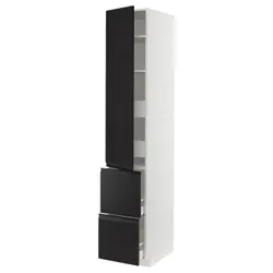 IKEA METOD / MAXIMERA(994.928.19) висока шафа з полицею/4 ящики/двері/2 фасади, білий/Upplöv матовий антрацит