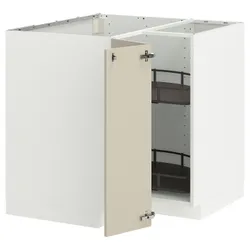 IKEA METOD(795.846.12) Кутовий шафа з каруселі, Білий/Havstorp Beige