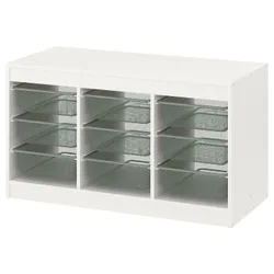 IKEA TROFAST(894.803.22) стелаж з контейнерами, білий / світло-зелений сірий
