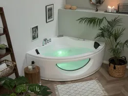 Кутова ванна Whirlpool Tocoa 1460 x 1460 мм білий Розкішна кутова ванна зі світлодіодним підсвічуванням