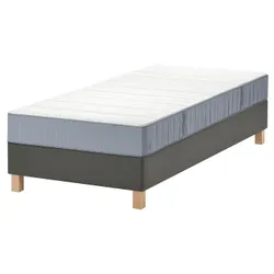 IKEA LYNGÖR(095.531.19) континентальне ліжко, Vesteröy середньої твердості/світло-синій темно-сірий