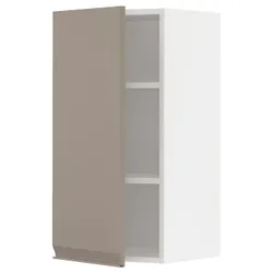 IKEA METOD(794.915.52) навісна шафа з полицями, білий/Upplöv матовий темно-бежевий