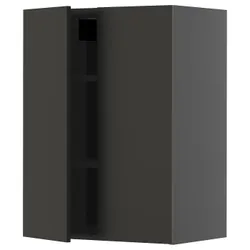 IKEA METOD(095.875.48) настінна шафа з полками/2 двері, Чарнозарій/Ніккебо матовий антрацит