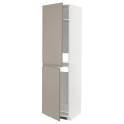 IKEA METOD(294.917.19) висока шафа для холодильника/морозильника, білий/Upplöv матовий темно-бежевий