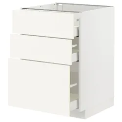 IKEA METOD / MAXIMERA(495.072.10) шафа для підлоги з 3 ящиками, білий/Vallstena білий