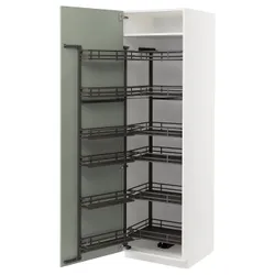 IKEA METOD(694.875.22) висока шафа з висувною коморою, білий/Stensund світло-зелений