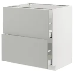 IKEA METOD / MAXIMERA(795.379.65) Шафа з 2 фасадами/2 високими ящиками, білий/Хавсторп світло-сірий