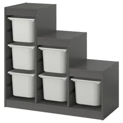 IKEA TROFAST(195.744.42) Полиця з контейнерами, сірий/сірий