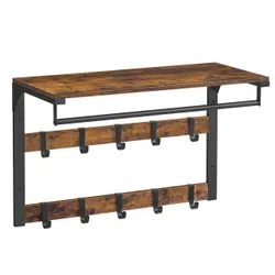 Настінна полиця з вішалками для одягу