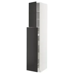 IKEA METOD / MAXIMERA(494.977.39) висока шафа з 4 ящиками/1 дверцятами/2 полицями, білий/Nickebo матовий антрацит