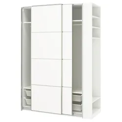 IKEA PAX / MEHAMN(996.235.75) шафа з розсувними дверима, білий алюміній/білий білий
