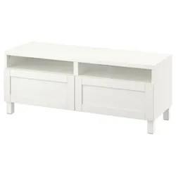 IKEA BESTÅ(091.882.86) Тумба під телевізор з ящиками, білий / Ханвікен / Стуббарп білий