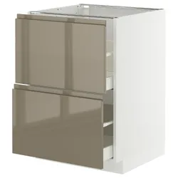 IKEA METOD / MAXIMERA(495.771.80) STJ 2FR/2W, білий/Voxtorp Gloss Dark -brown