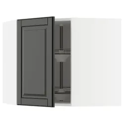 IKEA METOD(895.787.43) Кутовий настінний шафа з каруселі, Biały/Bodbyn Black