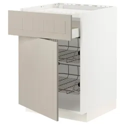 IKEA METOD / MAXIMERA(394.636.12) sza st n pł / szu / 2dr ko, білий/Stensund beige