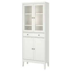 IKEA IDANÄS Високий шафа зі скляними дверцятами / 1 ящик, білий (104.878.40)