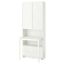 IKEA BILLY / HÖGBO(595.639.41) книжкова шафа зі столом та ящиком, білий