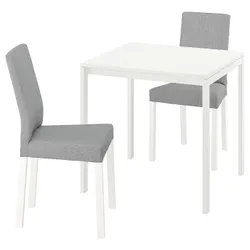 IKEA MELLTORP / KÄTTIL(694.281.94) стіл і 2 стільці, білий / Кніса світло-сірий