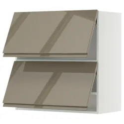 IKEA METOD(295.767.61) Горизонтальна шафа 2 двері OTW Touch, білий/Voxtorp Gloss Dark -brown
