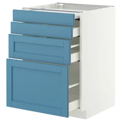 IKEA METOD / MAXIMERA(396.018.02) ST шафа зі висувним верхом/3 -е, Biały/Lerhyttan Blue