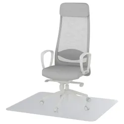 IKEA MARKUS(196.280.39) офісне крісло з підлокітниками, з протектором підлоги світло-сірий