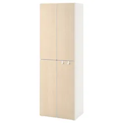 IKEA SMÅSTAD(593.908.89) гардероб, біла береза / з 2 штангами