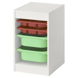 IKEA TROFAST(095.732.35) Полиця з контейнерами/лотками, Білий червоний/світло -зелений