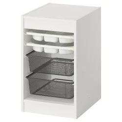 IKEA TROFAST(195.755.21) Полиця з контейнерами/лотками, Білий білий/темно -сірий