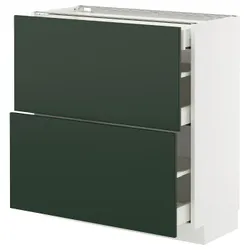 IKEA METOD / MAXIMERA(395.568.52) Шафа з 2 фасадами/3 ящиками, білий/Хавсторп темно-зелений
