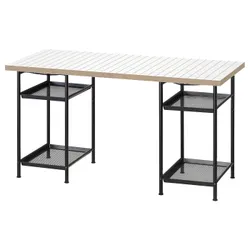IKEA LAGKAPTEN / SPÄND(195.638.58) стіл, Білий антрацит/чорний