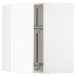 IKEA METOD(394.736.06) кутова навісна шафа з каруселлю, Enköping білий/імітація дерева білий