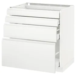 IKEA METOD / MAXIMERA(291.128.08) 4-дверний / 4-місний, білий / Voxtorp матовий білий