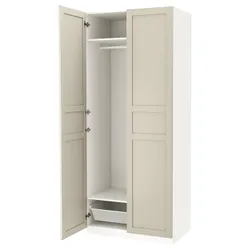 IKEA PAX / FLISBERGET(794.803.08) гардероб, білий / світло-бежевий